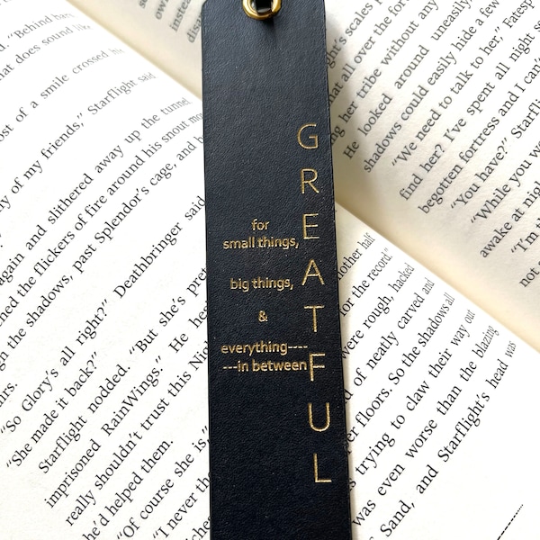 Personalized Leather Anniversary Gift,  Gift for Bookworm Book Lover, 3 Year Leather Anniversary, Bookish Bookmark, Book Club