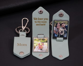 Personalised Engraved Photo Keyring Love Wedding Dad Mum Gift Birthday Family - Foto 8