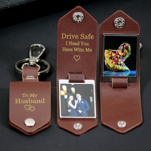 Husband, Men, Personalized Photo, Drive Safe Keychain, First Time Dad Mom Gift, Anniversary Gift For Boyfriend, Date Keychain - Father's Day