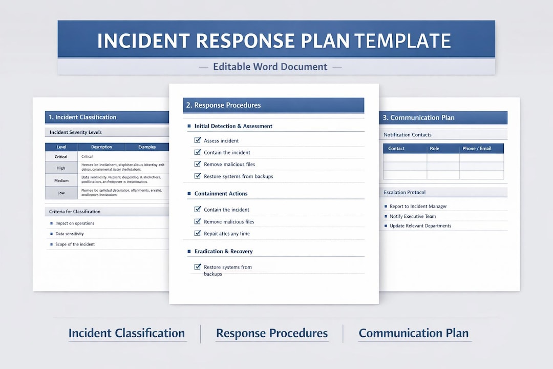 Incident Response Plan Template Cybersecurity IR Policy Nist-aligned ...