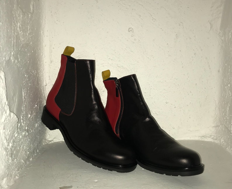 black italian leather boots
