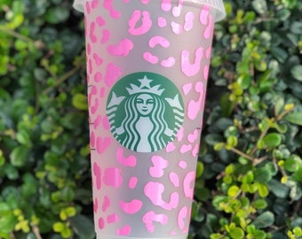 Patterned Personalized Starbucks Cup | Color Changing-Reusable 24oz Venti Cold Cup With Straw |Custom Gift with Name|Ice Coffee Tumbler