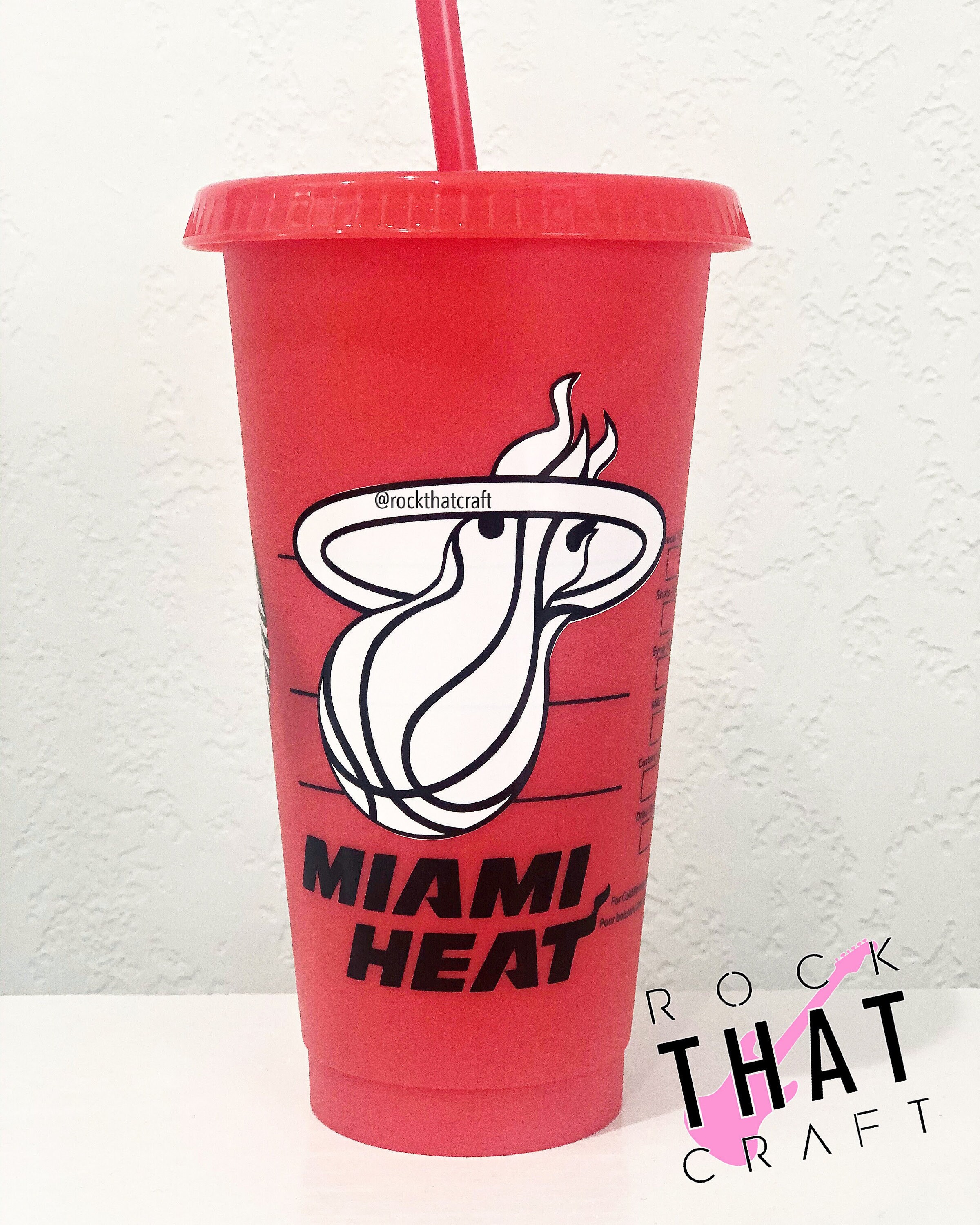 Miami Heat Starbucks Color Changing Tumbler / Cup Color Changing Cup