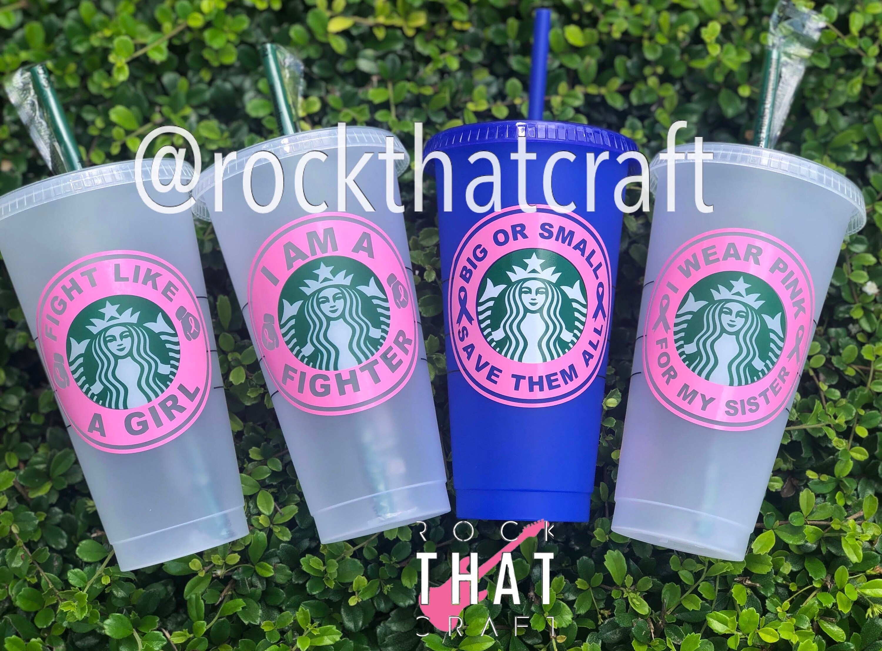 Survivor's Coffee Breast Cancer Awareness Starbucks Cup Decal Sticker 