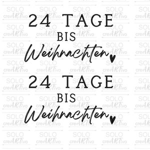 Rub On Weihnachten, 24 Tage bis Weihnachten , E51, Aufkleber, schwarz weiß, Sticker RubOn, Glassticker, Weihnachten im Glas, Adventskalender