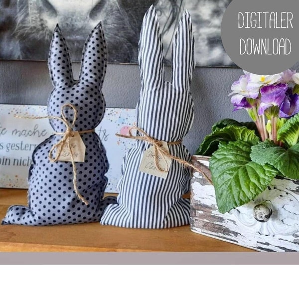 Nähanleitung Osterhase DIY Schnittmuster Osterhase Hasendeko Stoffhase Anleitung zum nähen für Anfänger Osterdeko Oster Hase Ostergeschenk