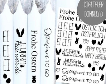 DIGITAL candle foil PDF template taper candle tattoos candle tattoos Easter candles waterslide decal Easter candle Easter egg print last minute