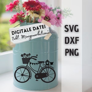 Digital file Spring Bike 01 svg dxf png sticker DIY iron-on cutting file laser file bicycle flower bike flowers bike