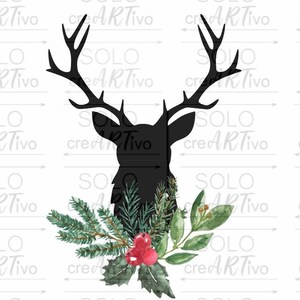 Rub Ons Weihnachten, Hirschkopf , M010, Hirsch, Geweih, Hirschköpfe, Glassticker, Windlicht, Aufkleber, Sticker RubOn Rub On Rubbelsticker