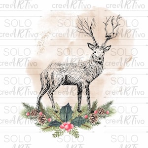 Rub Ons Weihnachten, Hirsch , M030, Hirsch, Geweih, Glassticker, Windlicht, Aufkleber, Sticker RubOn Rub On Rubbelsticker, Waldtiere, Deer