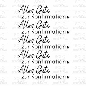 Rub On Konfirmation, E97, Aufkleber, schwarz weiß, Sticker RubOn Schriftzug Rubbelsticker Klötzchen Raysin, Alles Gute zur Konfirmation