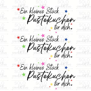 Rub Ons - Pustekuchen - E127 - Ein kleines Stück Pustekucehn für dich, randlose Rubons Sticker, Geburtstagskuchen, Tortenstück, Aufkleber,