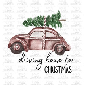 Rub Ons Weihnachten, Driving Home for christmas, E010, Weihnachtsauto, Aufkleber, Sticker RubOn Rub On Rubbelsticker