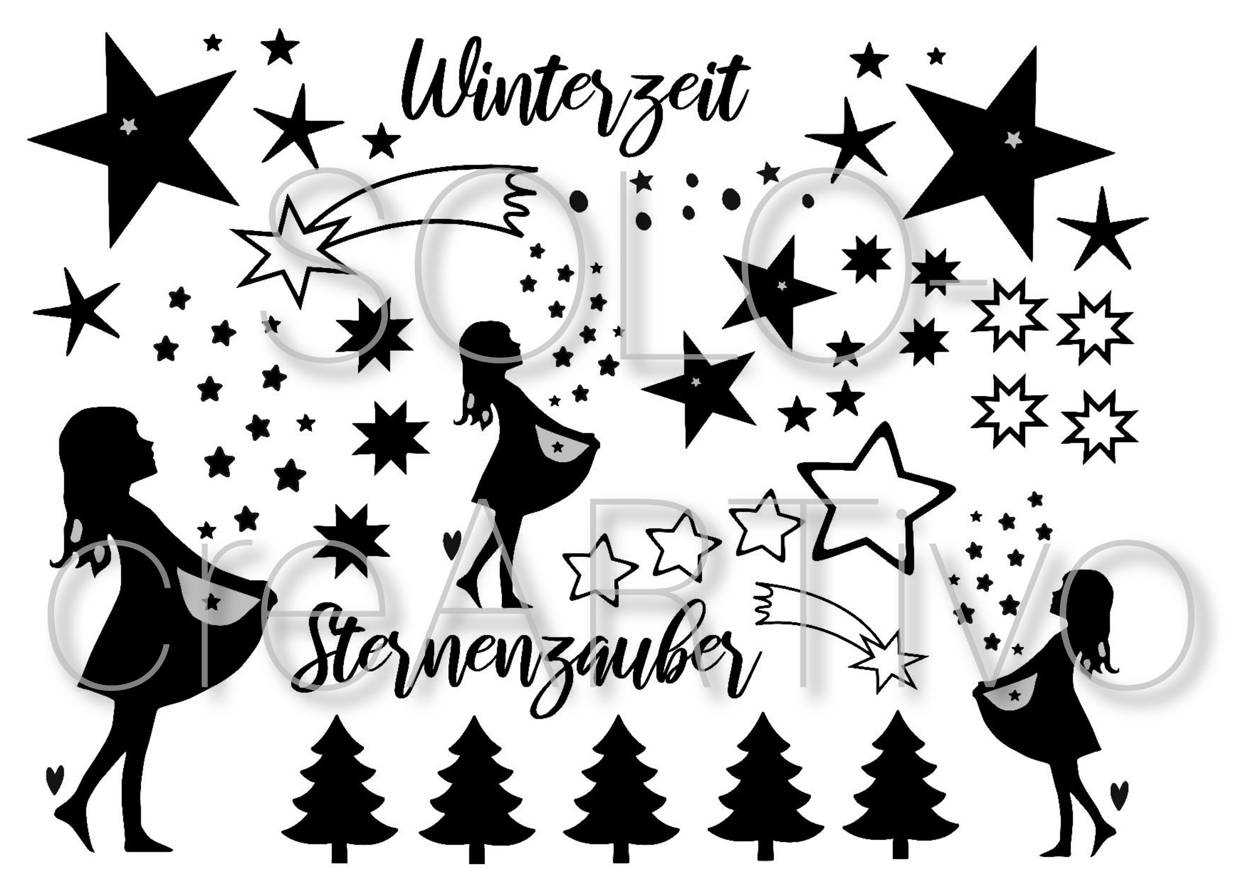 Plotterdatei STERNENZAUBER Datei svg dxf jpg Aufkleber Sticker Etsy