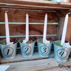 Aufkleber Adventszahlen 1234 Adventskranz Zahlen 1. Advent 2. Advent 3. Advent 4. Advent Advent Advent ein Lichtlein brennt Kerzen