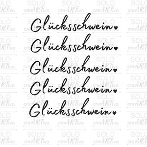Rub On Glück , Glücksschwein , E58, Aufkleber, schwarz weiß, Sticker RubOn, Schweinchen, Neujahrswünsche, RubOns randlos, Silvester Schwein