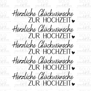 Rub On Hochzeit - E132 Aufkleber, schwarz weiß, Sticker RubOn Schriftzug Klötzchen Raysin, Gastgeschenk, Herzliche Glückwünsche zur Hochzeit