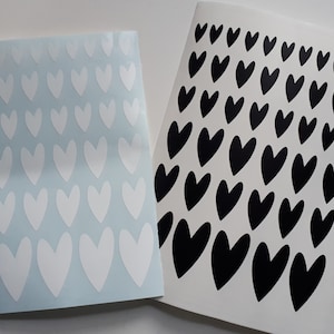 Stickerbogen Herzen Sticker Aufkleber Herz 55 Stück verschiedene Größen Herzchen Hochzeit Liebe Love Aufkleber kleine Herzel Herzlein