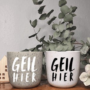 Rub Ons GEIL HIER - E137 - randlose Rubons Sticker, Tasse, Becher, Geil, Sarkasmus, 1 Sticker schwarz oder weiß, ähnlich schön hier ;-)