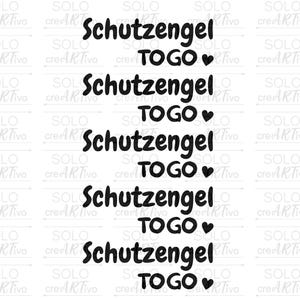 Rub On, Schutzengel to go, E94, Aufkleber, schwarz weiß, Sticker RubOn Schriftzug Rubbelsticker, Klötzchen, Raysin, Schutzengel, Engel