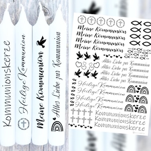 PDF template -Communion- 019 black communion candle, stick candles, tattoo, candle tattoos, waterslide film, file, print template, DIY, last minute