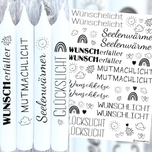 Tattoo foil candles ceramic - lights - 32 - waterslide foil - candle tattoo - sayings to give away - soul warmer - candle foil - hope