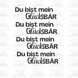 Rub On Du bist mein GlücksBÄR, E63, Aufkleber, schwarz weiß, Sticker RubOn, Schweinchen, Glücksbär, RubOns randlos, Bärchen, Glück Bär