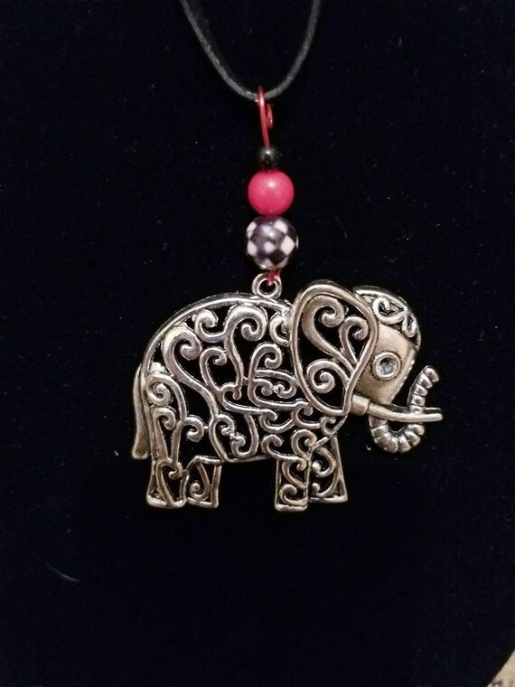 large silver elephant pendant
