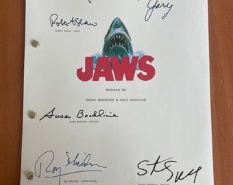 JAWS Signed Movie Script, Present, Birthday Gift, Movie Gift, Film Script, Stocking filler