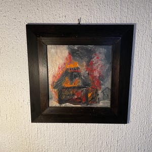 Original painting - Burning house
