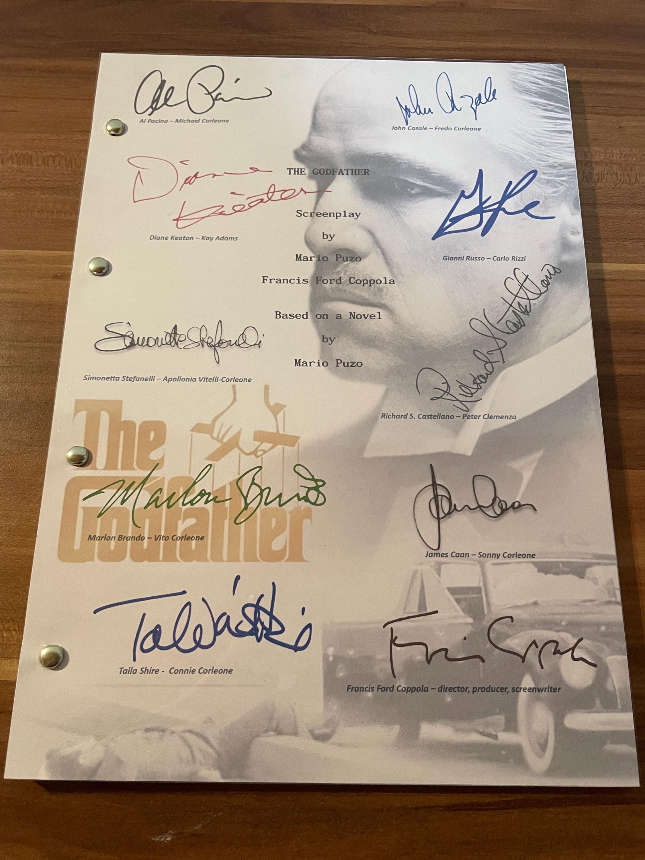 THE GODFATHER Signed Movie Script, Birthday Gift, Movie Gift, Film Screenplay, Brando, Pacino