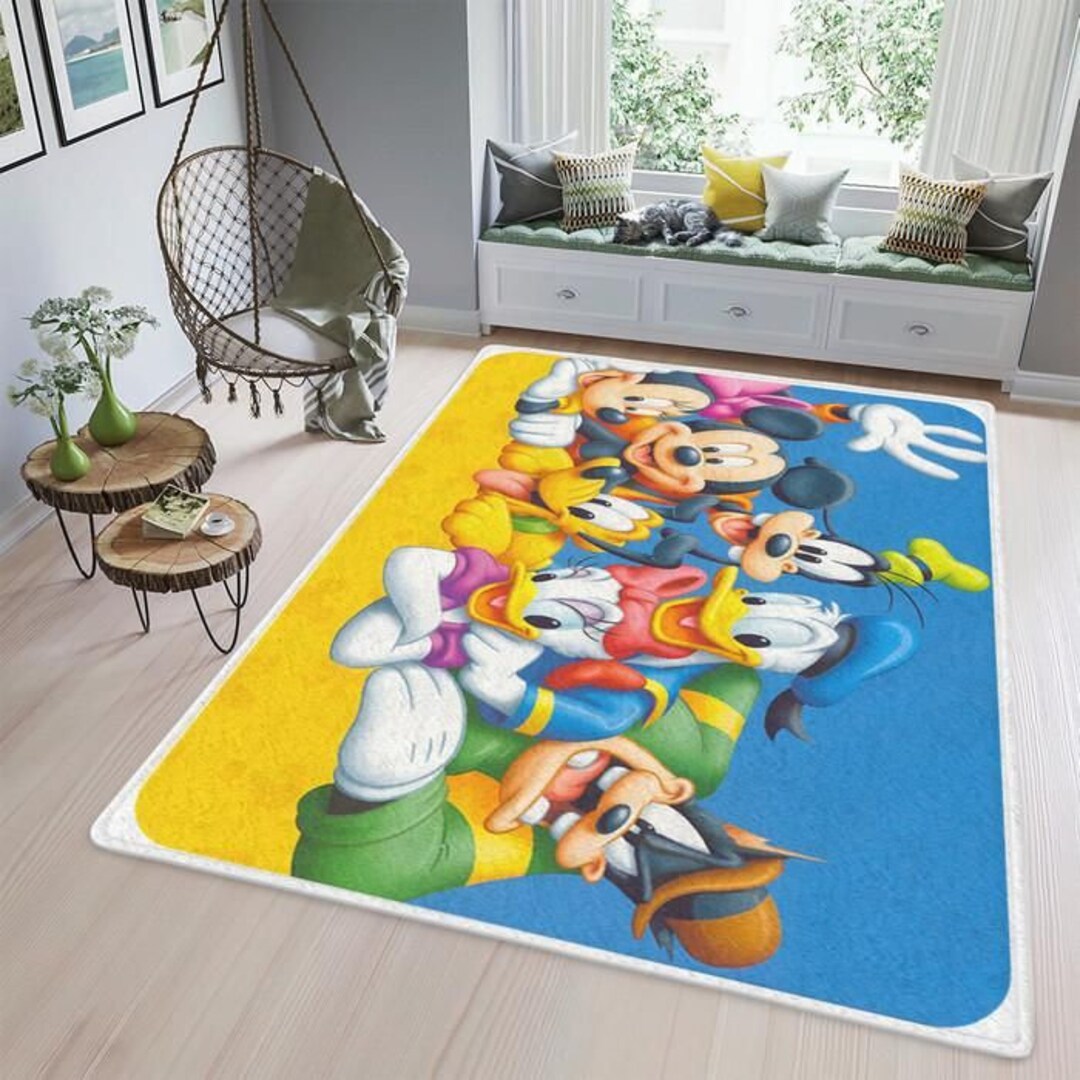 Disney Mickey Mouse Area Rug Living Room Disney Characters Etsy