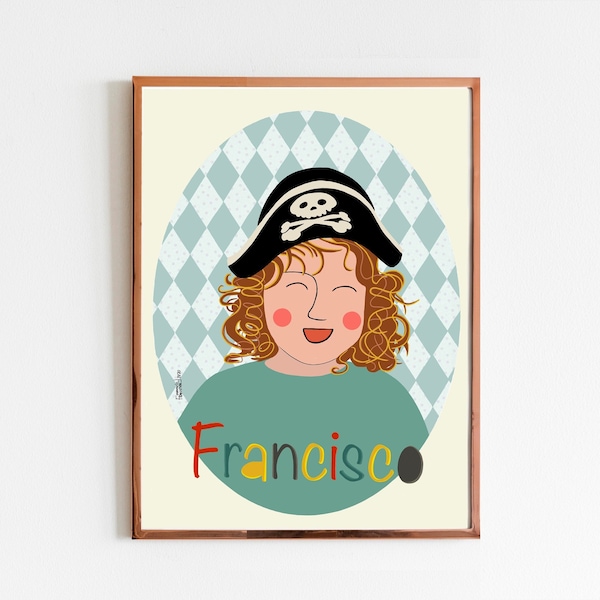 Printable Kids illustration - custom Scandinavian style illustration