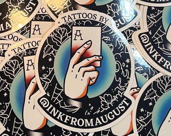 Hand-Drawn Traditional Tattoo Sticker | Die Cut Vinyl Art (3x3 inches)