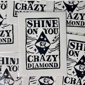 Pink Floyd Shine On You Crazy Diamond, psychedelic art print, 70s wall art, handmade art prints, wall decor, Gifts for Him or Her
