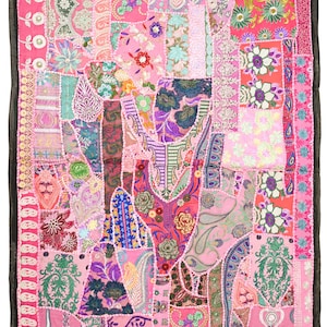 Vintage Wall Hanging Embroidery Wall Art Home Style Living Room Decor, Ethnic Vintage Banjara Tapestry, Tribal Patchwork Tapestry