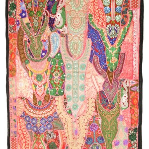 Vintage Wall Hanging Embroidery Wall Art Home Style Living Room Decor, Ethnic Vintage Banjara Tapestry, Tribal Patchwork Tapestry