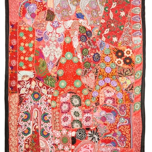 Vintage Wall Hanging Embroidery Wall Art Home Style Living Room Decor, Ethnic Vintage Banjara Tapestry, Tribal Patchwork Tapestry
