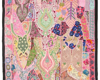 Vintage Wandbehang Stickerei Wand Kunst Home Style Wohnzimmer Dekor, ethnische Vintage Banjara Wandteppich, Stammes Patchwork Wandteppich