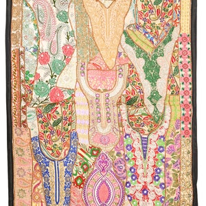 Vintage Wall Hanging Embroidery Wall Art Home Style Living Room Decor, Ethnic Vintage Banjara Tapestry, Tribal Patchwork Tapestry