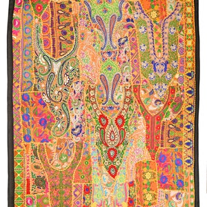 Vintage Wall Hanging Embroidery Wall Art Home Style Living Room Decor, Ethnic Vintage Banjara Tapestry, Tribal Patchwork Tapestry