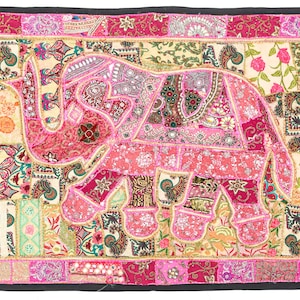 Vintage Wall Hanging Embroidery Wall Art Home Style Living Room Decor, Ethnic Vintage Banjara Tapestry, Tribal Patchwork Tapestry .