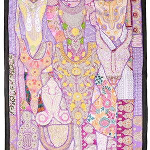 Vintage Wall Hanging Embroidery Wall Art Home Style Living Room Decor, Ethnic Vintage Banjara Tapestry, Tribal Patchwork Tapestry