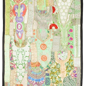 Vintage Wall Hanging Embroidery Wall Art Home Style Living Room Decor, Ethnic Vintage Banjara Tapestry, Tribal Patchwork Tapestry