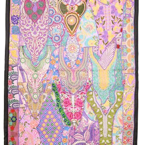 Vintage Wall Hanging Embroidery Wall Art Home Style Living Room Decor, Ethnic Vintage Banjara Tapestry, Tribal Patchwork Tapestry