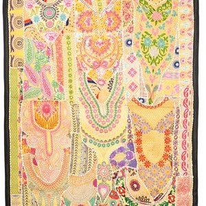 Vintage Wall Hanging Embroidery Wall Art Home Style Living Room Decor, Ethnic Vintage Banjara Tapestry, Tribal Patchwork Tapestry