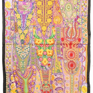 Vintage Wall Hanging Embroidery Wall Art Home Style Living Room Decor, Ethnic Vintage Banjara Tapestry, Tribal Patchwork Tapestry