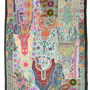 Vintage Wall Hanging Embroidery Wall Art Home Style Living Room Decor, Ethnic Vintage Banjara Tapestry, Tribal Patchwork Tapestry