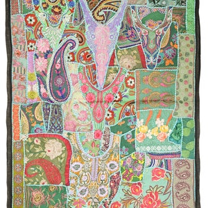 Vintage Wall Hanging Embroidery Wall Art Home Style Living Room Decor, Ethnic Vintage Banjara Tapestry, Tribal Patchwork Tapestry