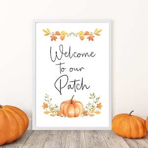 Bienvenue dans notre écusson imprimé citrouilles d'automne, citrouilles aquarelles pour décoration d'intérieur. Impressions automnales de décoration saisonnière. Art mural d'automne.
